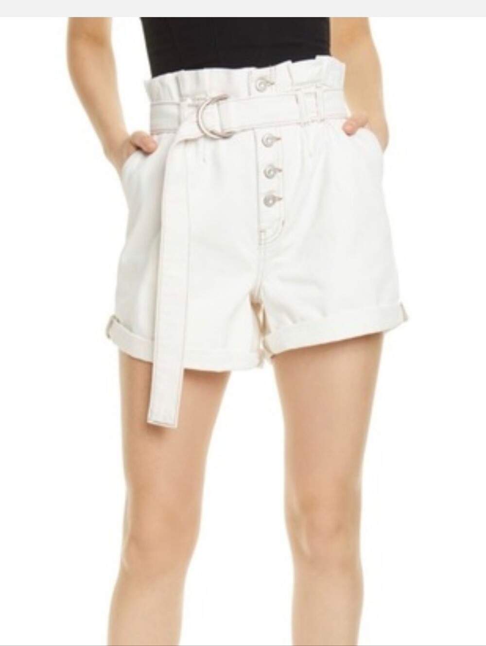 🌸CINDY UTILITY DENIM SHORTS, BY,"FREE PEOPLE"🌸 - Picture 3 of 16
